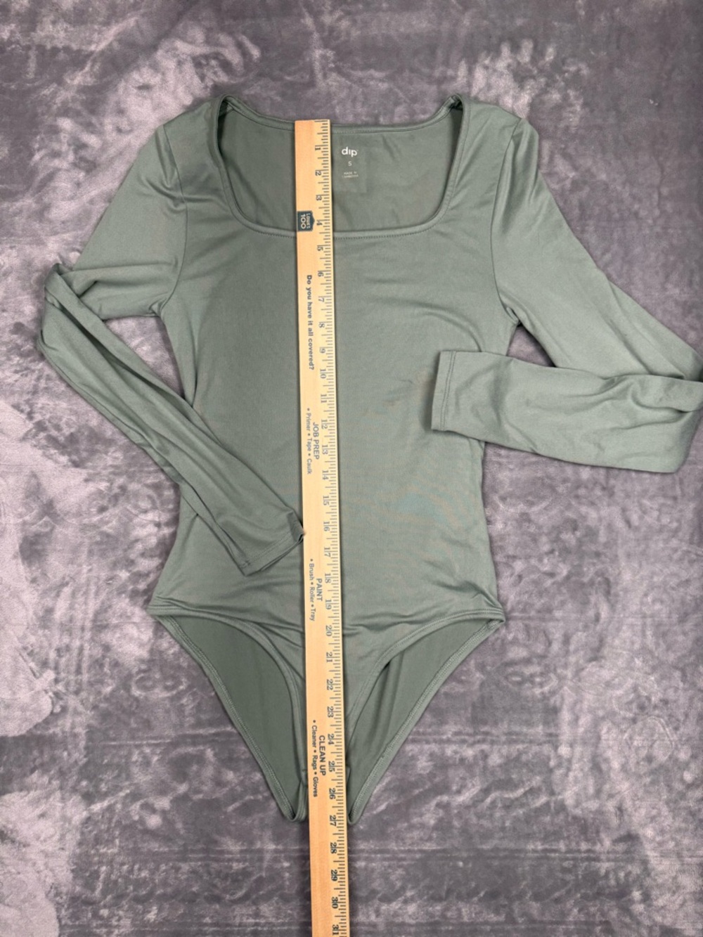 Olive Long Sleeve Square Neck Bodysuit - Picture 7 of 8